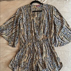 Kush Raho Ibiza Tropical Print Romper — Size S/M